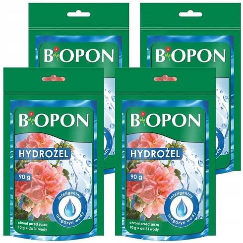 Biopon HYDROGEL 4x90g Granule pro skladování vody Ochrana rostlin před suchem