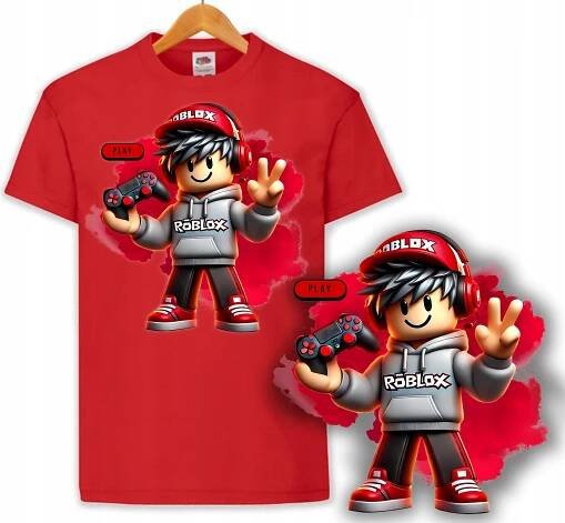 DĚTSKÉ TRIČKO ČERVENÉ - ROBLOX ROBLOKS DÁREK PRO DÍTĚ 3XS 92 cm