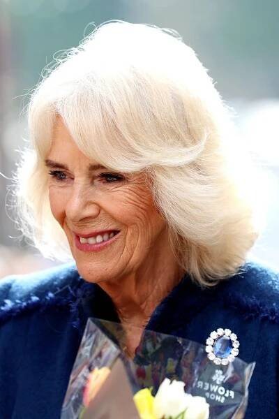 Queen Camilla of the United Kingdom visits Douglas Borough Council on the Isle of Man on March 20, 2024 (Chris Jackson/PA Images/Alamy)