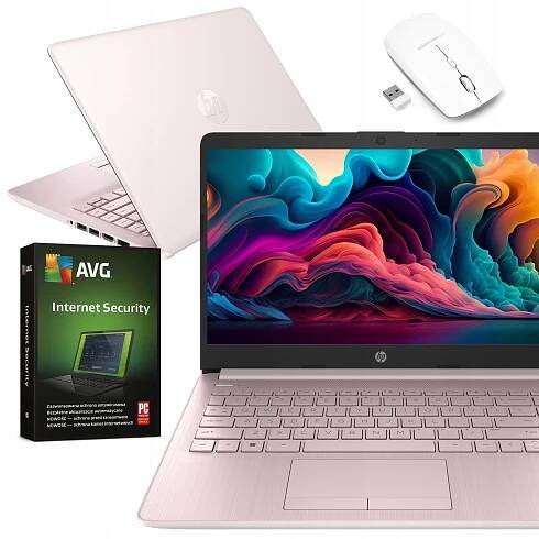 Krásný růžový Notebook pro ženu HP 14 Intel N4120 8GB RAM Intel UHD Win 11