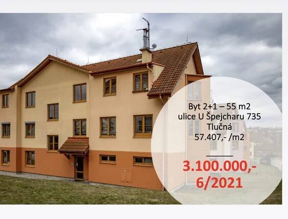 Byt 2+1 - U Špejcharu 735, Tlučná - 55 m2 - 57.407,- /m2 • Realitní makléř Pavel Brůha