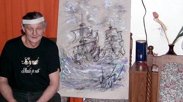 V galerii Kryt představuje svá díla výtvarník, který chránil Václava Havla