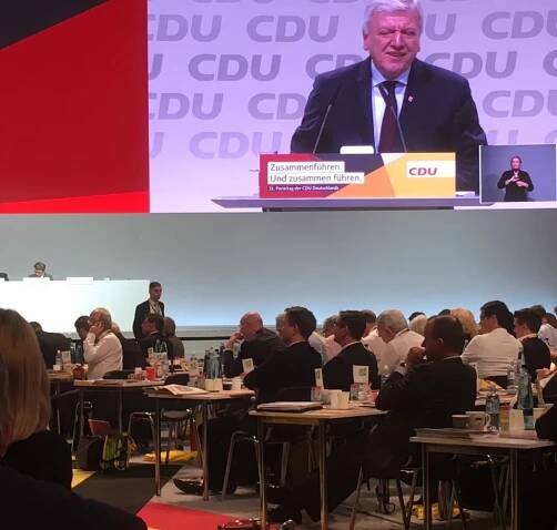 Bundesparteitag CDU Hamburg 2018, Volker Bouffier, Friedrich Merz.