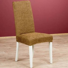 Luxusní multielastické potahy NOEMI tabákově hnědé židle s opěradlem 2 ks 40 x 40 x 60 cm