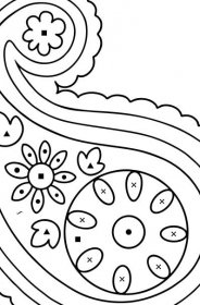 Omalovánka Paisley Vzor - Omalovánka podle Symbolů pro děti