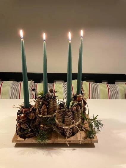 DIY Advent Wreath with Evergreen Branches