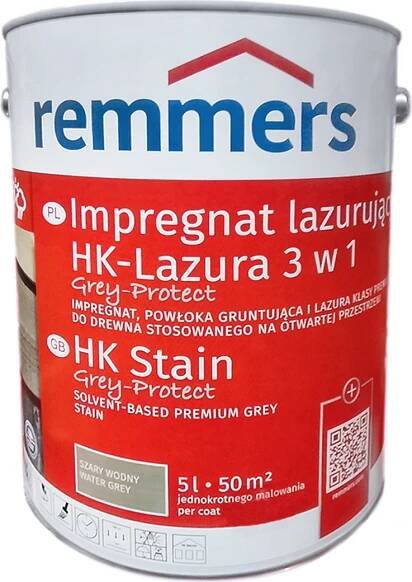 REMMERS HK lazura Grey Protect - ochranná lazura na dřevo pro exteriér 5 l Wassergrau