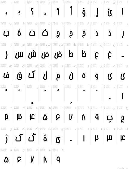 Arabské písmo - Tabulka znaků