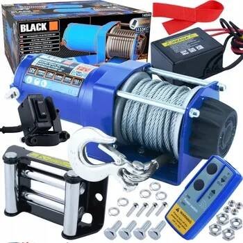 lanový naviják Black Sada elektrického lanového navijáku 12V / 1,1 t (2500 lbs) s dálkovým ovládáním