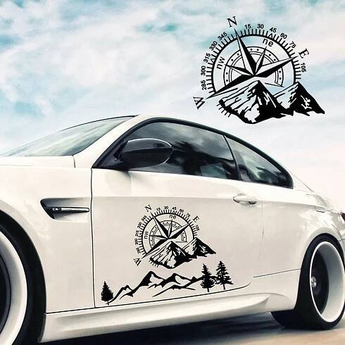 Mountain Compass Velké vinylové boční samolepky kapoty auta Van Decal Camper Caravan – koupit za nízké ceny na marketplace Joom