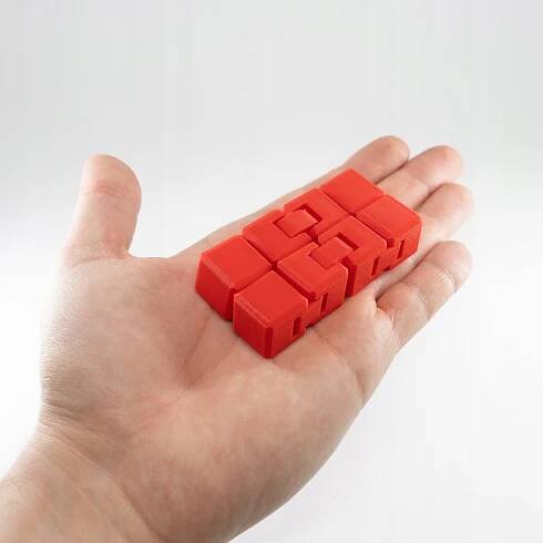 Antistresová kostka Infinity Cube – 3D tisk Fidget Toy ČERVENÁ Model Cube_2