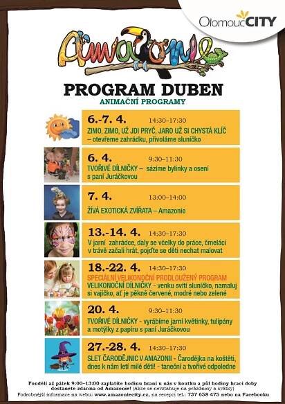 Dubnový program v Amazonii | OC CITY Olomouc