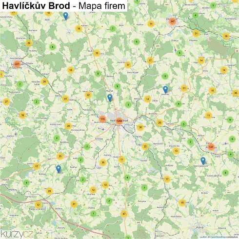 Havlíčkův Brod - mapy | Kurzy.cz