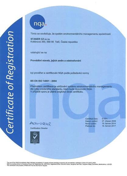 Certifikáty – STANER CZ s.r.o.