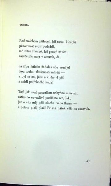 První básně (1930 - 1937). Triumf smrti - Vanutí - Oblouk - Kameni, přicházíš. - Ztichlá klika - antikvariát 