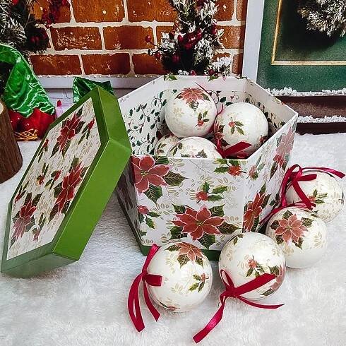 14 ks krabička Vánoční vánoční stromeček závěsné koule ozdoby Navidad novoroční koule cetka pro DIY vánoční ozdoby koule s pásky Dětský dárek