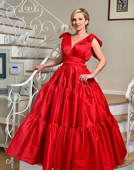 Rhea Seehorn poses for the 2021 Critics Choice Awards on March 7, 2021.