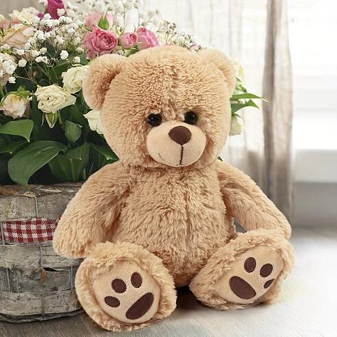 Teddy Bear Stuffed Animals, 15 Inch Brown Teddy Bear Plush Toy, Cute Hugging Gift for Kids On Christmas Valentine's Day, Boys Girls Children Christmas