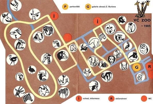 Map of Safari Park Dvůr Králové nad Labem - 1985