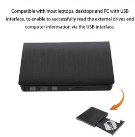 USB Pop-up Mobile External DVD-RW Portable Drive ODD External DVD Drive ROM Player Writer for Windows Linux Mac 1.5CM Plug