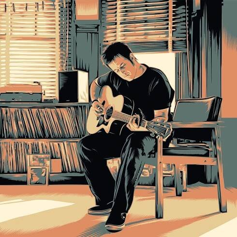 Album cover music punk rock tony sly ILLUSTRATION  graphic adobe illustrator design vinyl