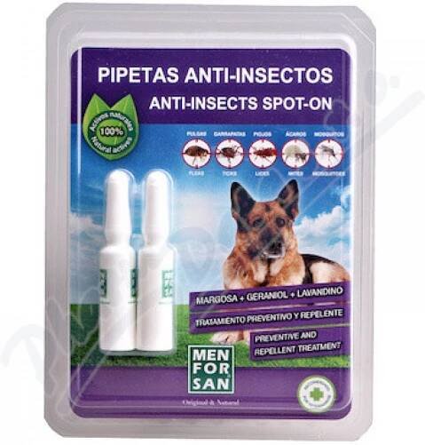 Menforsan Spot-on Antiparazitní pipeta proti blechám a klíšťatům pro psy 2 x 1,5 ml