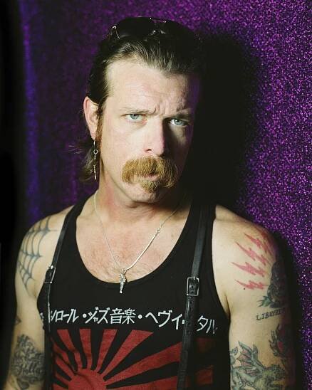 France, Paris, 2011 - Portrait of Jesse Hughes, American musician from Boots Electric and Eagles of Death Metal.