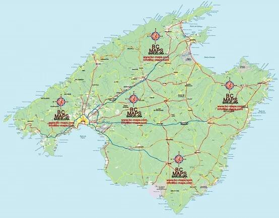 Mallorca mapa vectorial editable eps illustrator libres de derechos