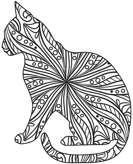 kočičí mandala omalovánky