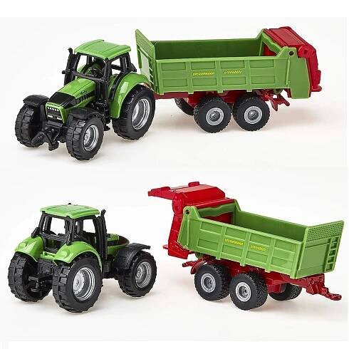 Siku 1673 traktor z rozrzutnikiem obornika, zabawki nino Bochnia, metalowy traktor do rączki, zabawka dla 4 latka