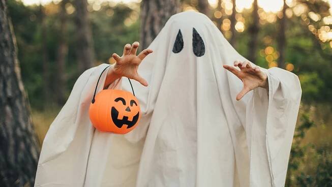 Person in ghost costume