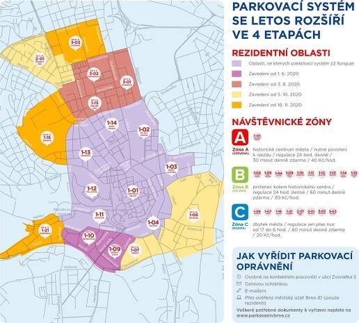Brno rozšiřuje modré zóny: Už od pondělí přibudou v Křídlovické a Bezručově ulici