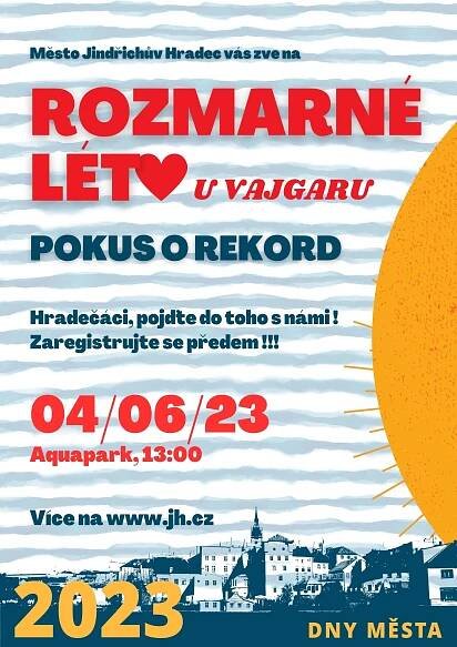 POKUS O REKORD Rozmarné léto u Vajgaru - Městské informační centrum Jindřichův Hradec