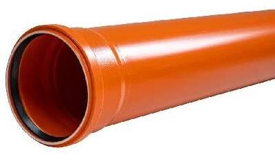 Trubka hrdlová KGEM 125 mm, 2 m, SN 4, PVC, kanalizace