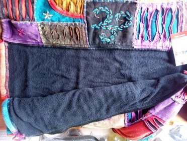Dámská barevná patchworková hippie mikina s kapucí XXL - Dámské oblečení