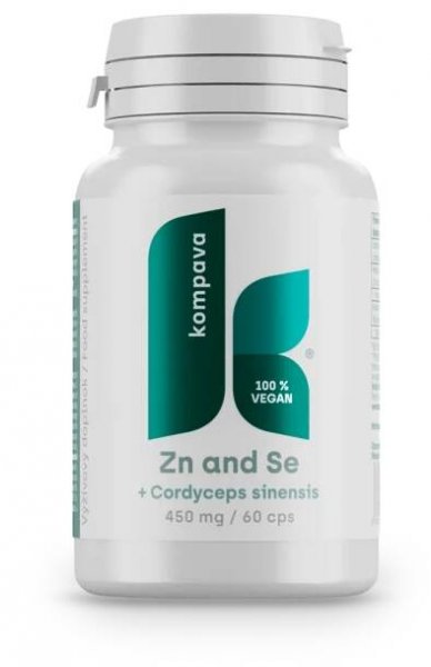 Kompava Zinok + Selén + Cordyceps Sinensis 1×60 cps, doplnok výživy