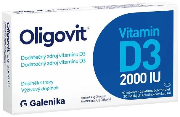 Oligovit Vitamin D3 2000 IU 30 želatinových tobolek