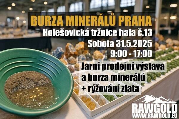 Burza minerálů Praha 2025 Rawgold rýžování zlata