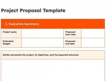 Screenshot of a project proposal template