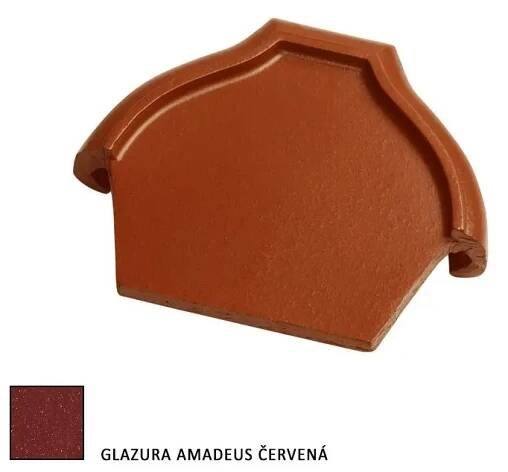 Střešní krytina Tondach Hranice ukončení hřebenáče 21 cm vrchní glazura Amadeus červená