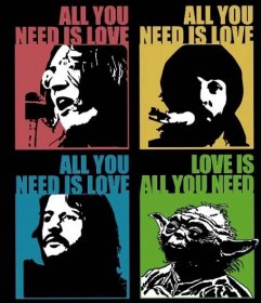 Obrázek produktu Dámské tričko Yoda "Love is All you need" Star Wars Beatles