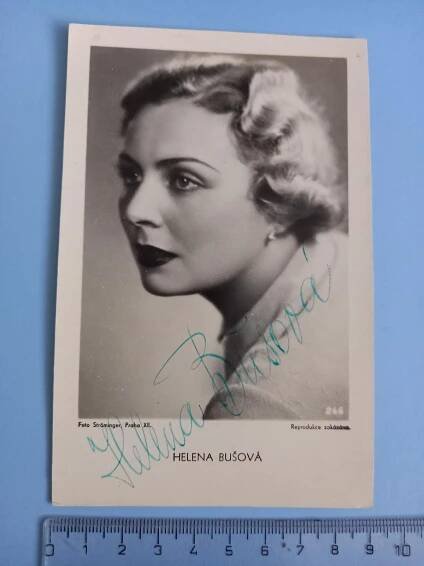 Podpis, autogram, foto HELENA BUŠOVÁ, herečka - Ostatní sběratelské předměty