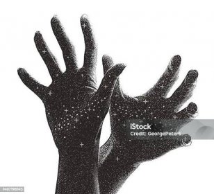 Stock ilustrace Ruce Sahající Po Hvězdách – stáhnout obrázek nyní - Ruka, Hvězda - Kosmický prostor, Retro styly