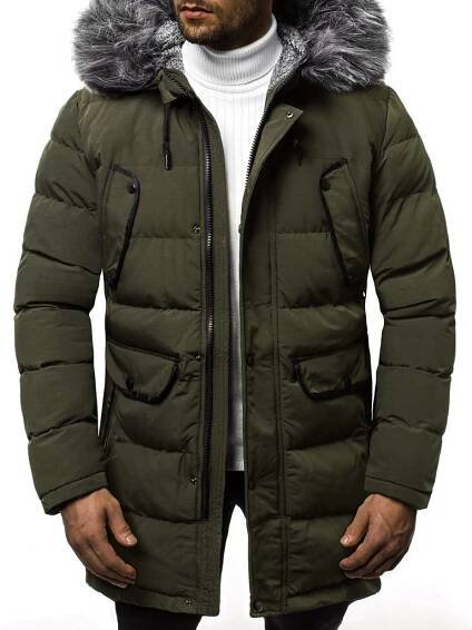 STYLOVÁ BUNDA TYPU PARKA KHAKI JB/JP1091 - Budchlap.cz