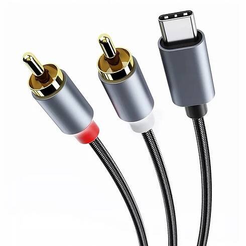 KABEL USB-C TYP C na 2x RCA CINCH STEREO HQ