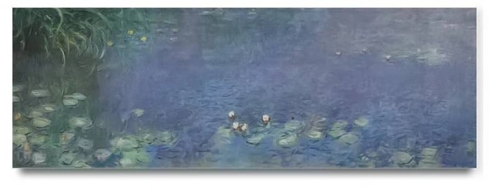 Lněný běhoun na stůl Claude Monet Lekníny / Lilies-modrá verze | Len Butik