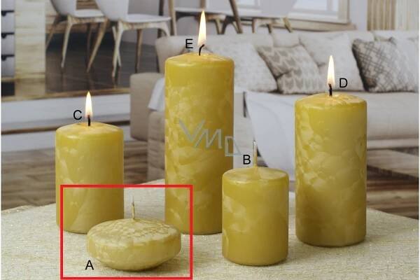 Lima Ice candle gold floating lens 70 x 30 mm 1 piece - VMD parfumerie - drogerie