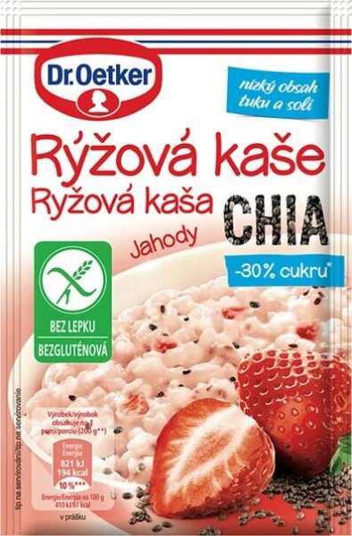 Dr. Oetker Rýžová kaše bez lepku 50 g jahody/chia od 21 Kč