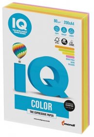 IQ Color barevný papír A4/80g mix intenzivních barev, 5x50 ks