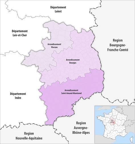 Arrondissements of the Cher department